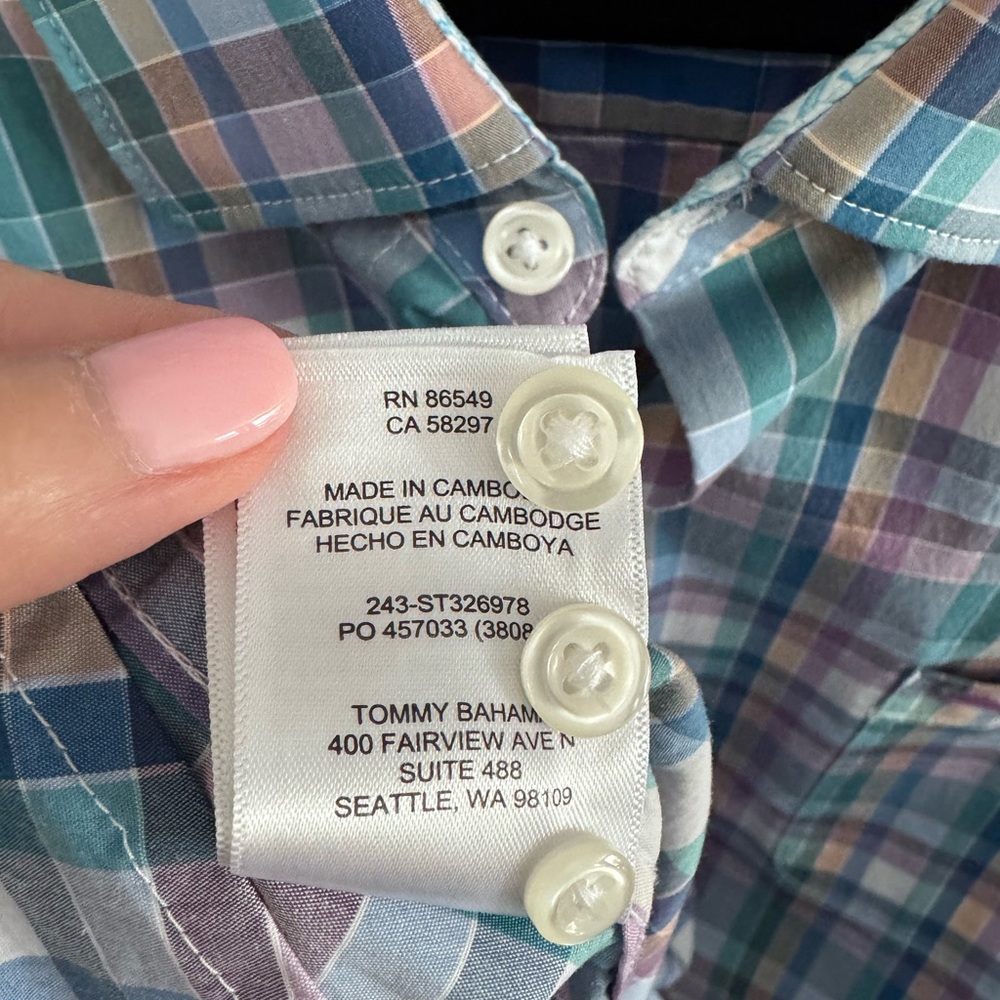 Tommy Bahama Islandzone Plaid Shirt XXL - Picture 9 of 10